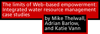 The limits of Webbased empowerment: Integrated water resource management case studies