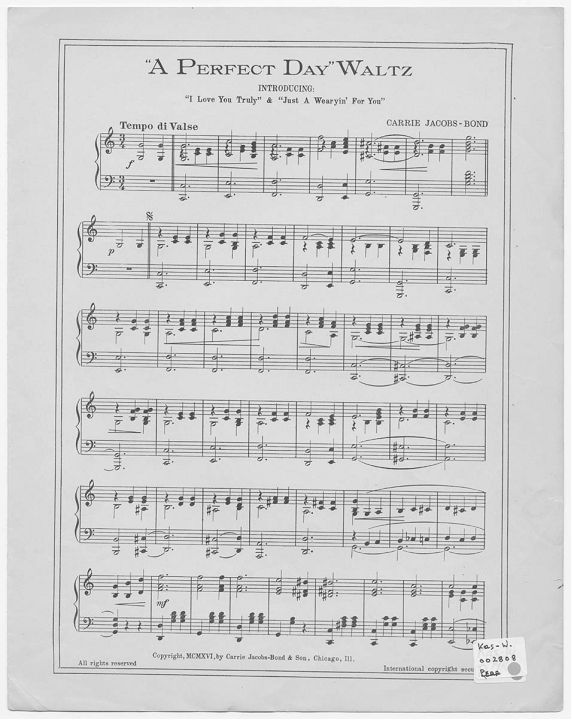 Sheet Music, A Perfect Day Waltz