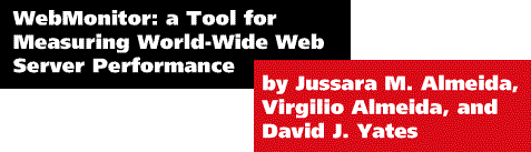 WebMonitor:

a Tool for Measuring World-Wide Web Server Performance by Jussara M. Almeida, Virg&iacute;lio Almeida, and David J. Yates