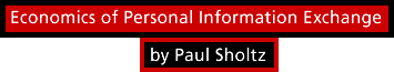 Economics of Personal Information Exchange