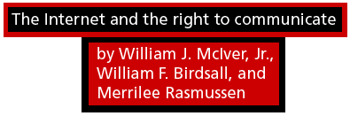 The Internet and the Right to Communicate