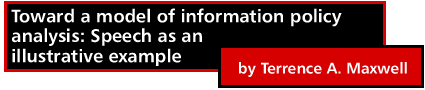 Toward a Model of Information Policy Analysis: Speech as an Illustrative Example