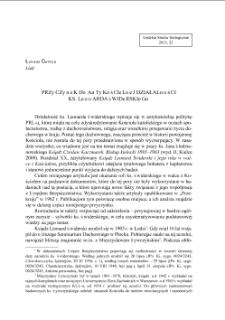 Przyczynek do antykościelnej działalności ks. Leonarda Świderskiego