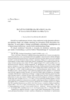 Recepcja zjawiska komunikacyjnego w teologii liturgii i homiletyce