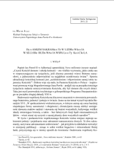 Dynamizm sakrament&oacute;w uzdrowienia w służbie budowania wsp&oacute;lnoty Kościoła
