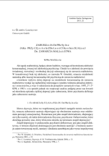 Zaburzenia depresyjne jako przyczyna niezdolności konsensualnej do zawarcia małżeństwa