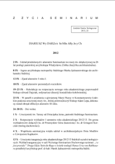 Diariusz wydarzeń seminaryjnych 2012&ndash;2013