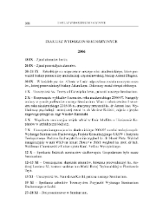DIARIUSZ WYDARZEŃ SEMINARYJNYCH 2006-2007