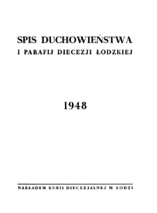 SPIS DUCHOWIEŃSTWA I PARAFIJ DIECEZJI ŁÓDZKIEJ 1948