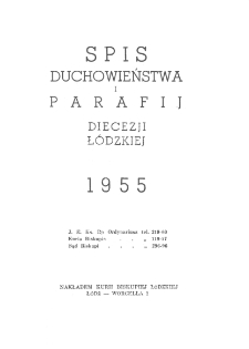 SPIS DUCHOWIEŃSTWA I PARAFIJ DIECEZJI ŁÓDZKIEJ 1955