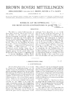 Brown Boveri Mitteilungen Jg. XXIII Nr. 1 (1936)