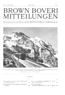 Brown Boveri Mitteilungen Jg. XVII Nr. 3 (1930)