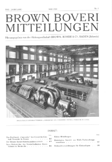 Brown Boveri Mitteilungen Jg. XVII Nr. 5 (1930)