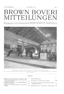 Brown Boveri Mitteilungen Jg. XVII Nr. 9 (1930)