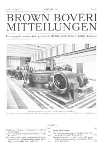 Brown Boveri Mitteilungen Jg. XVII Nr. 10 (1930)