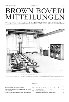 Brown Boveri Mitteilungen Jg. XVIII Nr. 3 (1931)