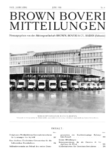 Brown Boveri Mitteilungen Jg. XVIII Nr. 6 (1931)