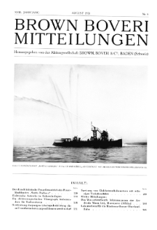 Brown Boveri Mitteilungen Jg. XVIII Nr. 8 (1931)