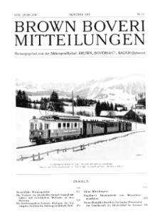 Brown Boveri Mitteilungen Jg. XVIII Nr. 12 (1931)