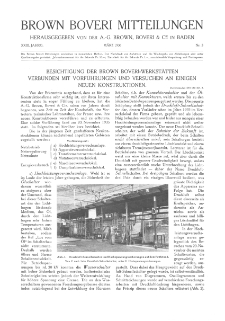 Brown Boveri Mitteilungen Jg. XXIII Nr. 3 (1936)