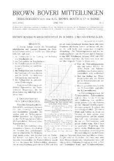 Brown Boveri Mitteilungen Jg. XXIII Nr. 4 (1936)