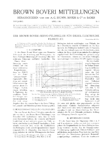 Brown Boveri Mitteilungen Jg. XXV Nr. 4 (1938)