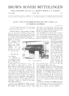 Brown Boveri Mitteilungen Jg. XXV Nr. 8 (1938)