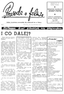 Prawda o Filmie : Jedyny Niezależny Przewodnik dla Właścicieli Kin w Polsce nr 8 (1937)