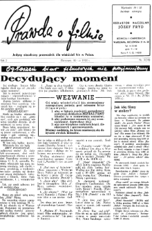 Prawda o Filmie : Jedyny Niezależny Przewodnik dla Właścicieli Kin w Polsce nr 3 (1938)