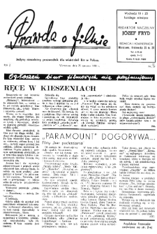 Prawda o Filmie : Jedyny Niezależny Przewodnik dla Właścicieli Kin w Polsce nr 8 (1938)