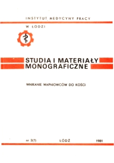 Badanie procesów wnikania wapnia, strontu, baru i radu do tkanki kostnej