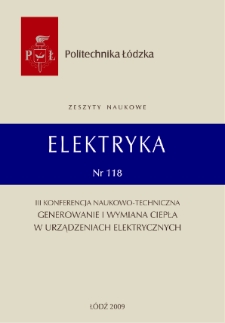 Zeszyty Naukowe. Elektryka nr 118 (2009)