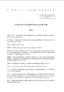 Diariusz wydarzeń seminaryjnych 2014/2015