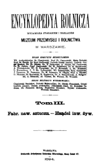 Encyklopedya rolnicza T.3 (Fabryka nawoz&oacute;w sztucznych)