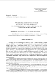 Apokryfizacje renesansowe. Przykład łacińskiego poematu „De spledidissimo Christi Jesu triumpho carmen” Marcina Kromera (1512–1589)