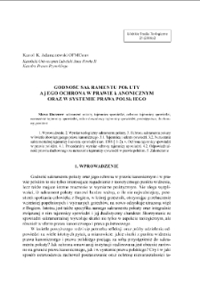 Godność sakramentu pokuty a jego ochrona w prawie kanonicznym oraz w systemie prawa polskiego