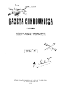 Gazeta cukrownicza R. 30, t. 55 (1923) - spis artykuł&oacute;w