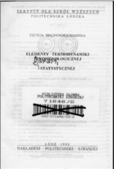 Elementy termodynamiki fenomenologicznej i statystycznej