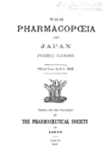 The Pharmacopoiea of Japan. Fourth edition