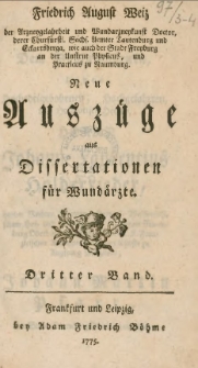 Neue Auszüge aus Dissertationen für Wundärzte. 3-4 Bd.
