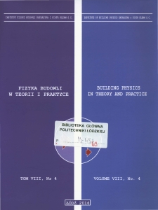 Fizyka Budowli w Teorii i Praktyce T. VIII, nr 4 (2016)