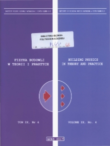 Fizyka Budowli w Teorii i Praktyce T. IX, nr 4 (2017)