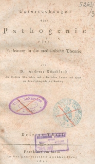 Untersuchungen über Pathogenie oder Einleitung in die medizinische Theorie
