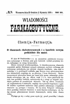 Wiadomości Farmaceutyczne R.XIII, z.1 (1886)