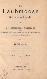 Die laubmoose norddentschlands