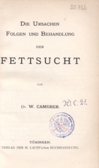 Die ursachen folgen und behandung der fettsucht