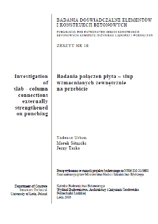 Investigation of slab - column connections externally strengthened on punching