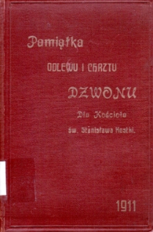 Pamiątka odlewu i chrztu dzwonu dla Kościoła św. Stanisława Kostki