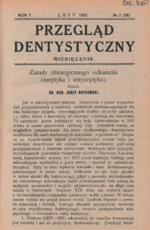 Przegląd Dentystyczny 1925, R. V, nr 2 (26)