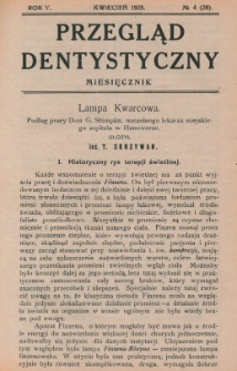 Przegląd Dentystyczny 1925, R. V, nr 4 (28)